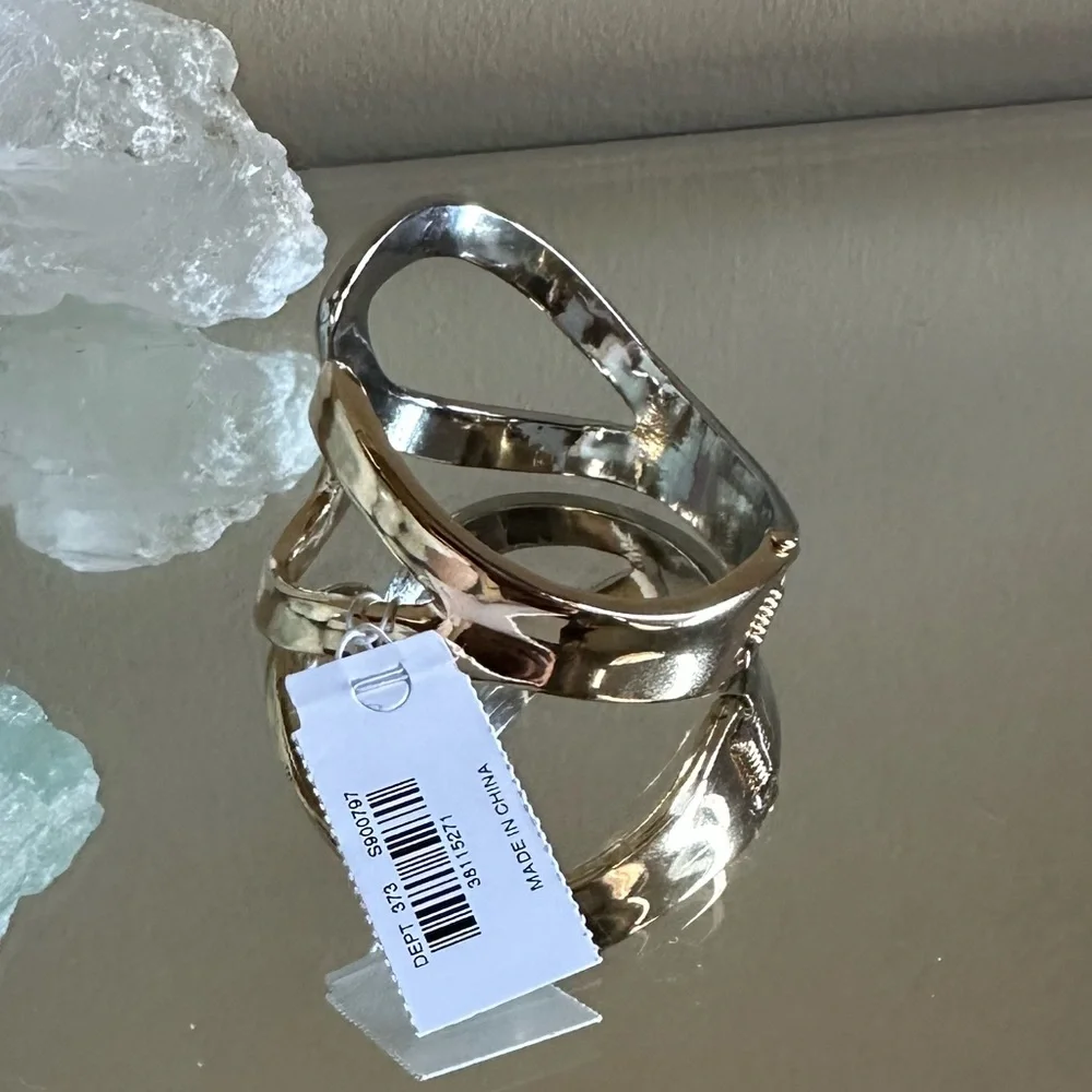 Mixed Metal Gold and Silver Cuff Bracelet